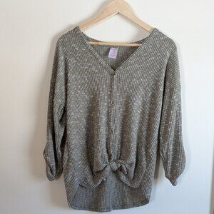 Relaxed Fit Blouse with Front Knot